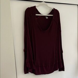 We The Free Deep Red Long Sleeve Hoodie